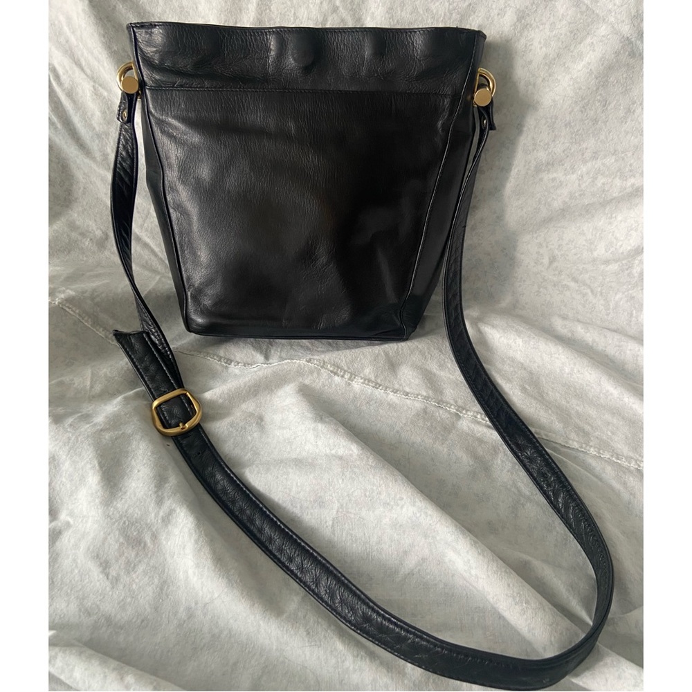 Vintage Browns Black Leather Crossbody Bag